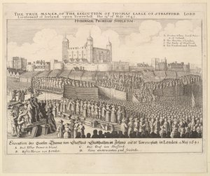 Skutečný způsob [způsob] popravy Thomase Earla ze Straffordu, 1641. od Wenceslaus Hollar