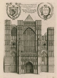 Západní vyhlídka pozdějšího konventního kostela ve Westminsteru v Londýně od Wenceslaus Hollar