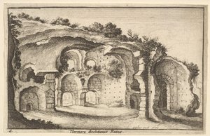 Diokleciánovy lázně Thermaru diocletiani Ruinae, 1651. od Wenceslaus Hollar