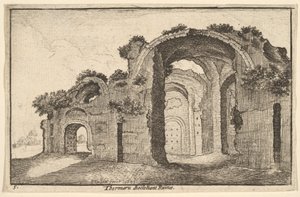 Diokleciánovy lázně Thermaru diocletiani Ruinae, 1651. od Wenceslaus Hollar