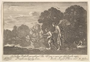 Tobiáš a anděl, 1644-52. od Wenceslaus Hollar