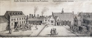 Pohled na Arundel House, Strand, Londýn, rytý Adam Bierling, 1646 od Wenceslaus Hollar