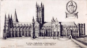 Pohled na canterburskou katedrálu z jihu, c.1638-66 od Wenceslaus Hollar