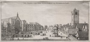 Pohled na Londýn: New Palace Yard s Westminster Hall a Clock House od Wenceslaus Hollar