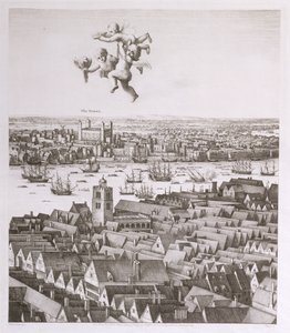 Pohled na Londýn, publikoval 1647 (faksimile kopie) (detail) od Wenceslaus Hollar