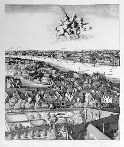 Pohled na Londýn, publikoval 1647 (faksimile kopie) (detail) od Wenceslaus Hollar
