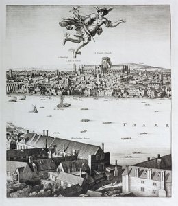 Pohled na Londýn, publikoval 1647 (faksimile kopie) (detail) od Wenceslaus Hollar