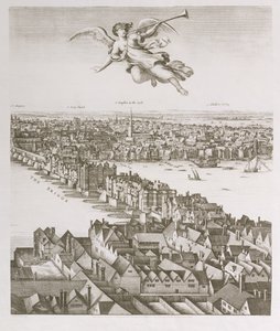 Pohled na Londýn, publikoval 1647 (faksimile kopie) (detail) od Wenceslaus Hollar