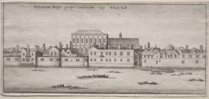 Pohledy na Londýn: Whitehall z řeky od Wenceslaus Hollar