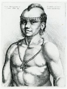 Virginský Indián, 1645 od Wenceslaus Hollar