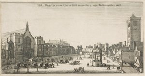 Westminster Hall (New Palace Yard and the Clock House) od Wenceslaus Hollar