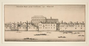 Whitehall od řeky od Wenceslaus Hollar