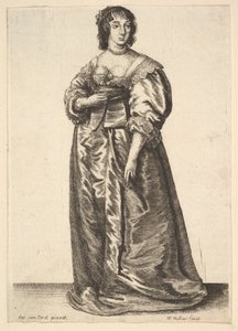 Celovečerní dáma podle Anthonyho van Dycka, 1625-77. od Wenceslaus Hollar