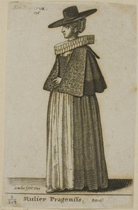 Žena z Prahy od Wenceslaus Hollar