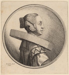 Žena s volánem v profilu od Wenceslaus Hollar