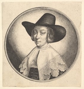 Žena s kloboukem se širokou krempou, 1642. od Wenceslaus Hollar