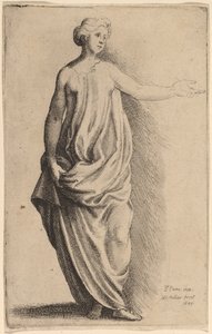 Stojící postava od Wenceslaus Hollar after Parmigianino
