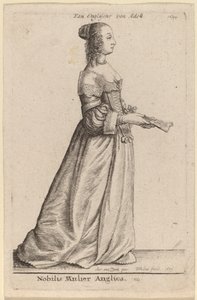 Ušlechtilá Angličanka od Wenceslaus Hollar after Sir Anthony van Dyck
