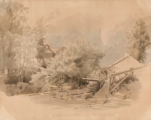 Norská krajina s mlýny od Werner Holmberg
