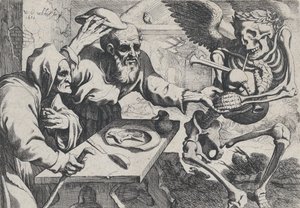 Starý pár a smrt s dudami, 1612. od Werner Jacobsz. van den Valckert