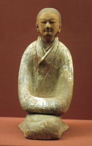Žena sedící na patách, 206 př.nl-8 našeho letopočtu od Western Han Dynasty Chinese School