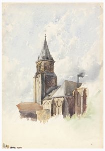 Kresba, Saint Germain-des-Prés, Paříž, asi 1887 od Whitney Warren Jr.