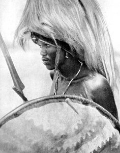 Masajský válečník, Afrika, 1936.