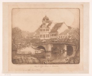 Aan de Kali Besar te Batavia (původní název na objektu) od Wijnand Otto Jan Nieuwenkamp (signed by artist)
