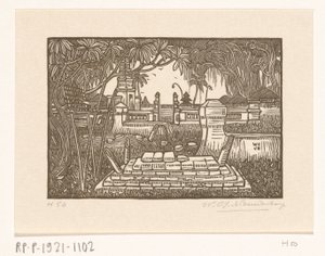 Hřbitov v Singaraja na Bali Hřbitov na Bali od Wijnand Otto Jan Nieuwenkamp (signed by artist)