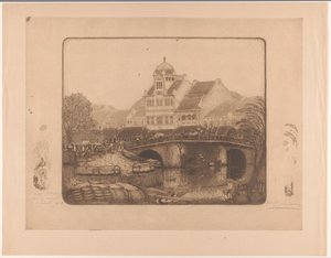 Most a kancelářská budova v Batavia Na Kali Besar v Batavia (původní název)