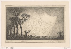 Pohled na Haarlem (původní název) od Wijnand Otto Jan Nieuwenkamp (signed by artist)