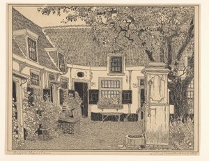 Hofje van Loo v Haarlemu od Wijnand Otto Jan Nieuwenkamp (signed by artist)