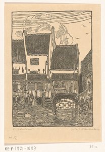 Domy v přístavu Enkhuizen Staré domy, Enkhuizen (původní název) od Wijnand Otto Jan Nieuwenkamp (signed by artist)