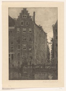 Domy na Damrak v Amsterdamu At the Damrak (původní název) od Wijnand Otto Jan Nieuwenkamp (signed by artist)