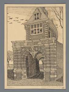 Oosterpoort v Hoornu od Wijnand Otto Jan Nieuwenkamp (signed by artist)