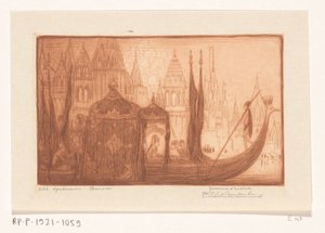 Výletní loď na Ganze v Benares Game sailing, Benares (původní název) od Wijnand Otto Jan Nieuwenkamp (signed by artist)