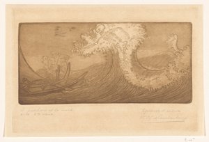 Rybáři na moři a smrt The Traveler and Death (původní název) Le Pecheur et la Mort (název na objektu) od Wijnand Otto Jan Nieuwenkamp (signed by artist)