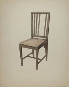 Dřevěná rovná židle, c. 1938.
