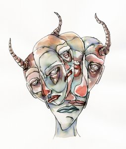 Řada surrealistických tváří od Wildemar Doomgriever