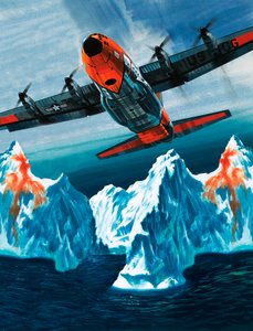 Lockheed Hercules hlídkující na ledovcích pro pobřežní stráž