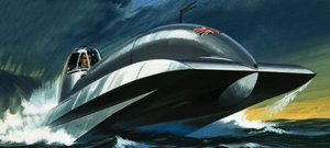 Neidentifikovaný člun s proudovým motorem od Wilf (20th century) Hardy