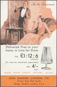 John Gardner Cystal Glassware, 20. léta 20. století