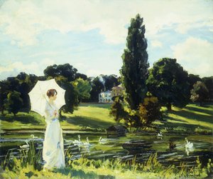 Lynne Fontanne u Temže od Wilfred Gabriel de Glehn