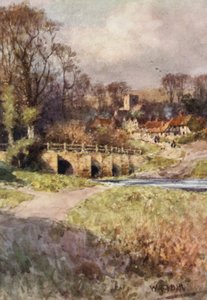 Pohled na Sutton Village (barevná litografie)