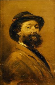 Autoportrét v šedohnědé barvě od Wilhelm Busch