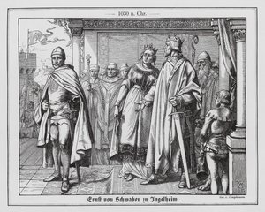 Ernest II., vévoda švábský, před císařem Svaté říše římské Konrádem II. v Ingelheimu v Německu od Wilhelm Camphausen