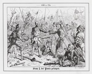 Francouzský král František I. zajat v bitvě u Pavie od Wilhelm Camphausen