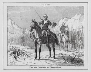 Modlitba knížete Leopolda z Anhalt-Dessau před bitvou u Kesselsdorfu od Wilhelm Camphausen