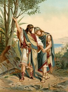 Přátelství Jonathana a Davida (barva litho)