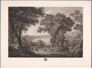 Pohled na jezero Albano poblíž Říma Der See von Albano dei Rom (název na objektu) od Wilhelm Friedrich Gmelin
